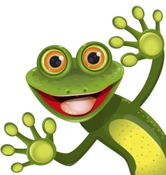 Merry green frog vector image