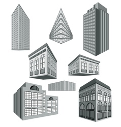 Set of buildings vector image