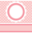 Polka dot background with lace napkin vector image