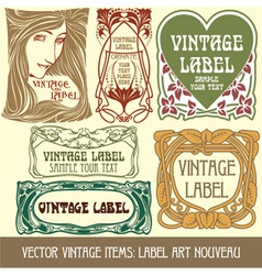 Label art nouveau vector image