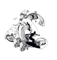 Vintage wave vector image