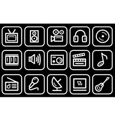 Multimedia icons vector image