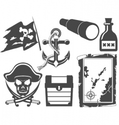 Pirate icons vector image