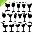 Cocktail silhouettes vector image
