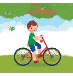 Boy rides a bike Boy rides a bike vector image