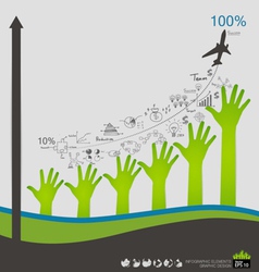 Modern design graph with drawing business strategy vector image