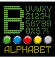 Green battons letters alphabet p2 vector image