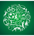 Round concept with sport icons and sign vector image