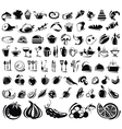Black food icons vector image