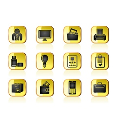 Business and office equipment icons vector image