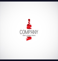 Wine bottle company logo vector image