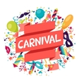 Celebration festive background with carnival icons vector image