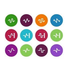 Sound circle icons on white background vector image