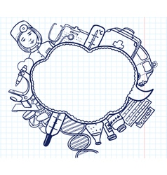 Medical doodle vector image
