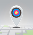 Targeted pin over city block map vector image