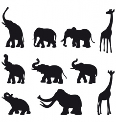 Elefants mammoth giraffe vector image
