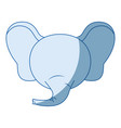 Blue color shading faceless of elephant animal Blue color shading faceless of elephant animal vector image