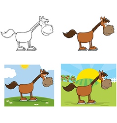 Horse Cartoon Character Collection Horse Cartoon Character Collection vector image