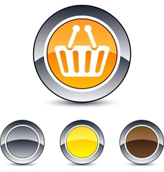 Shopping cart round button vector image