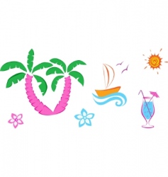 Cute summer icons vector image