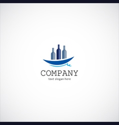 Wine ship company logo Wine ship company logo vector image