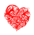 Red floral heart vector image