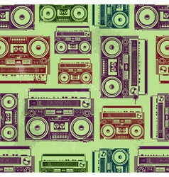 Old-school tape recorders seamless texture vector image