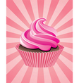 Pink cupcake vector image