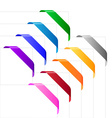 Corner ribbons in various colors vector image