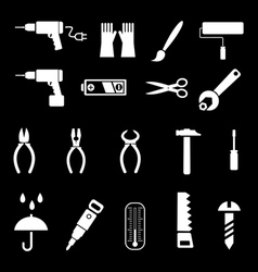 Hand tools and diy tools set of icons isolated sy vector image
