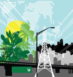Jungle city vector image