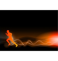 Burning runner on the dark vector image