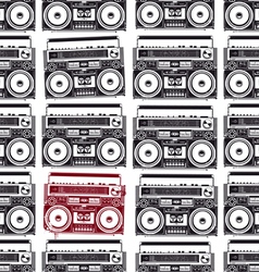 Old-school tape recorders seamless texture vector image