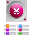 Scissors color round button vector image