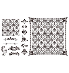 Seamless pattern and design elements vector image