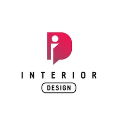 Letter I and D monogram logo Interior design vector image