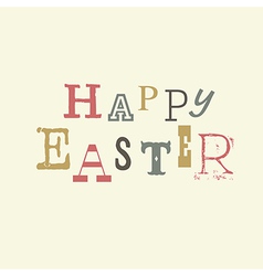 Happy easter vintage lettering vector image
