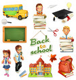 School and education 3d icon set Funny cartoon School and education 3d icon set Funny cartoon vector image