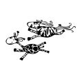 Giraffe and zebra run vector image