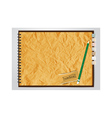 Old brown Crumpled paper notebook vector image
