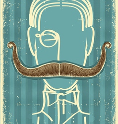 Retro man and mustache vector image