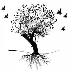 Tree with birds vector image