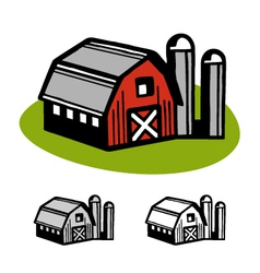 Barn and silos vector image