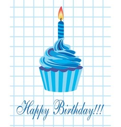 Birthday cupcake vector image