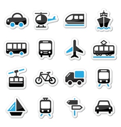Transport travel icons set isoalated vector image