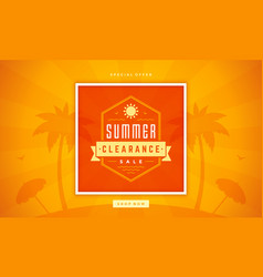 Summer sale banner online shopping on beach Summer sale banner online shopping on beach vector image
