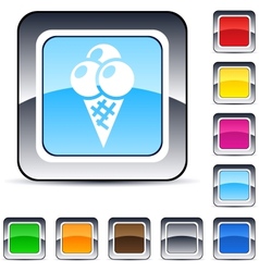 Icecream square button vector image