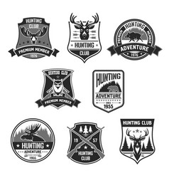 Vetor badges for hunter club or hunting adventure vector image