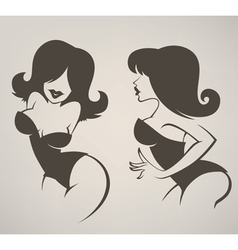 Pin up girls Pin up girls vector image