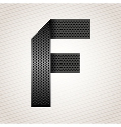 Letter metal ribbon - F vector image
